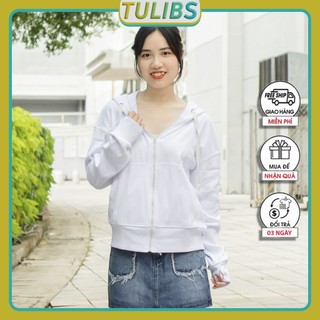 Áo khoác nữ form rộng thun gân có mũ chống nắng cao cấp ấn tượng, có túi trong tiện lợi - Tulibs