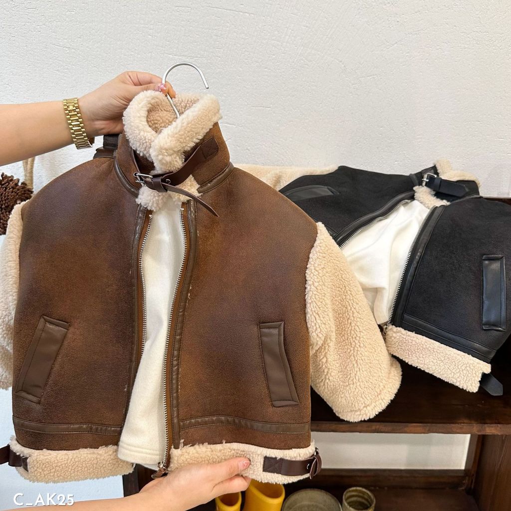 Áo khoác da lộn cho bé trai, áo khoác cho bé Embes Kids 11kg đến 31kg