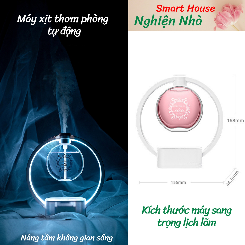 Máy Xịt Thơm Phòng Tự Động Tích Hợp Đèn Ngủ Máy Khuếch Tán Nước Hoa Khử Mùi Làm Thơm Phòng Tạo Ẩm Xông Tinh Dầu_ BC04