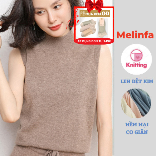 Áo len ba lỗ sát nách không tay hiện đại trẻ trung len dệt kim mềm mịn co giãn dán, áo thu đông nữ mã VAA0441
