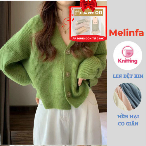 Áo khoác len cardigan nữ chất len dệt kim mềm mịn co giãn trẻ trung mùa thu đông mã VAA0446