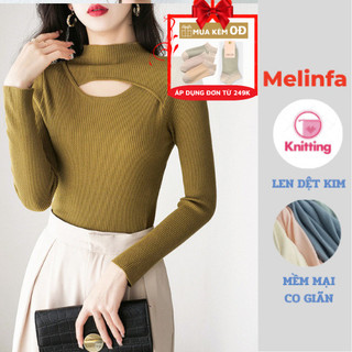 Áo len kiểu nữ cách điệu nữ tính, áo len dài tay len dệt kim Quảng Châu mềm mịn co giãn mặc mùa thu đông mã VAA0458