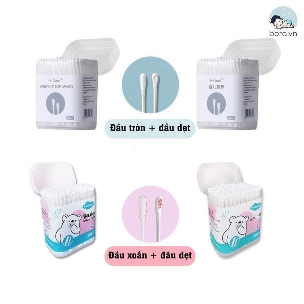 tăm bông kháng khuẩn Vcool( hộp 200 chiếc)