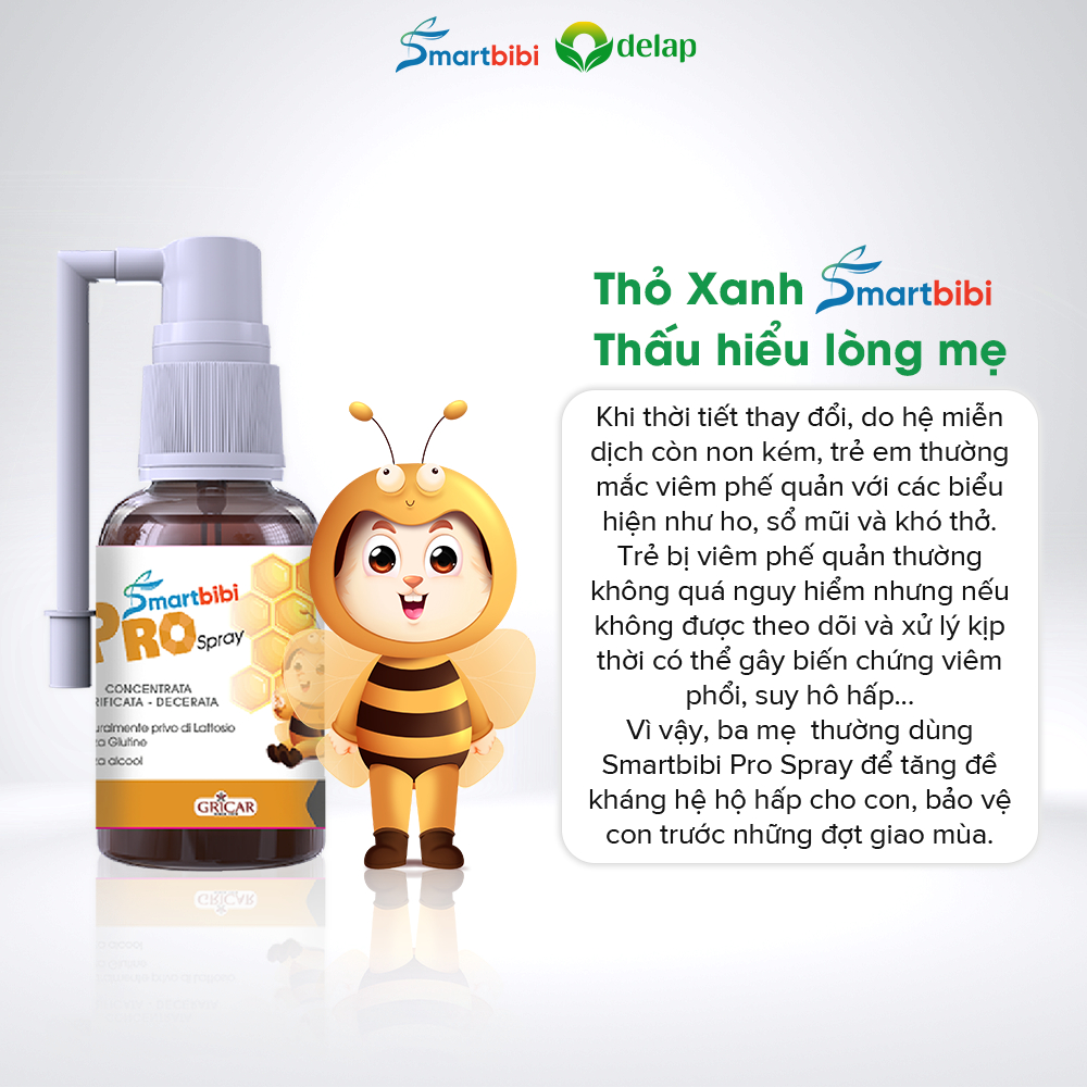 Smartbibi Pro Spray- xịt họng keo ong cô đặc, hỗ trợ làm dịu họng, đau họng, giảm ho