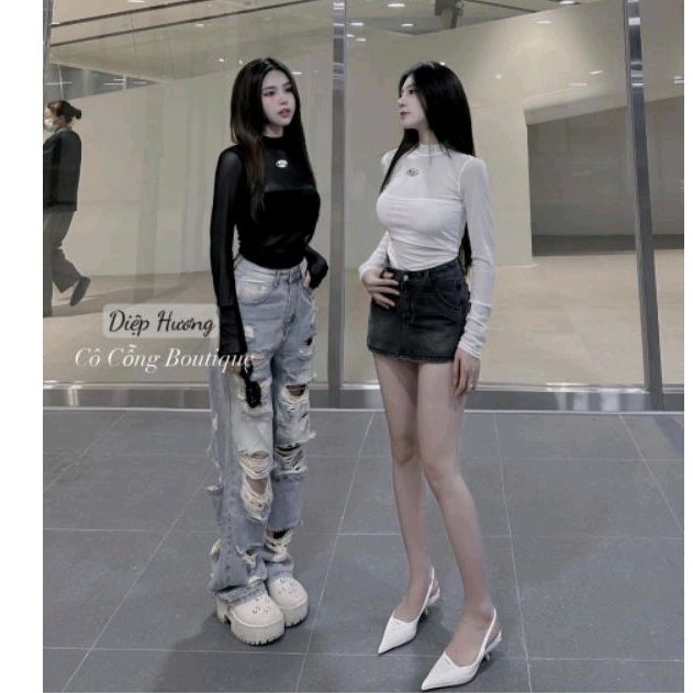 Set 2 món Áo Lưới tag ngực dài tay Kèm áo quây zip hàng co dãn