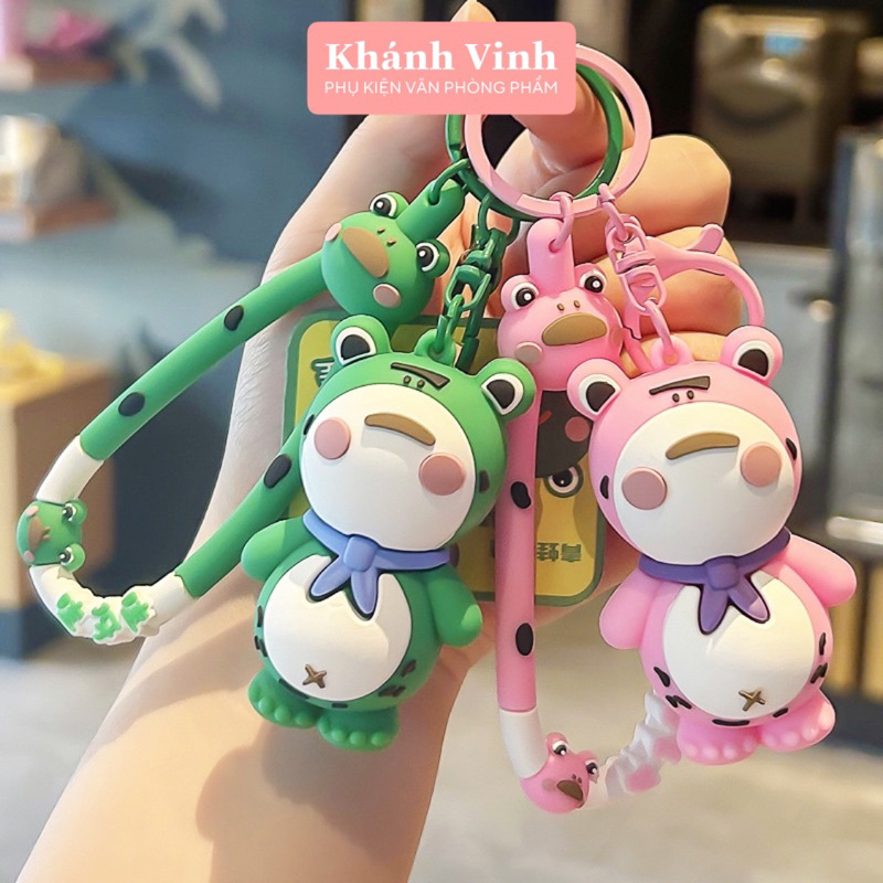 Móc Khoá Cao Cấp Hình Chú Ếch Hướng Nội Siu Xinh