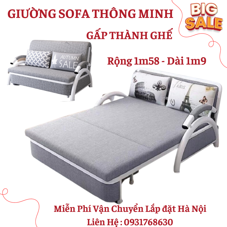 Giường sofa gấp gọn ,Sofa Giường Cao Cấp Thông Minh Đa Năng - Giường Sofa Gấp Kiêm Ghế Phong Cách Hàn Quốc