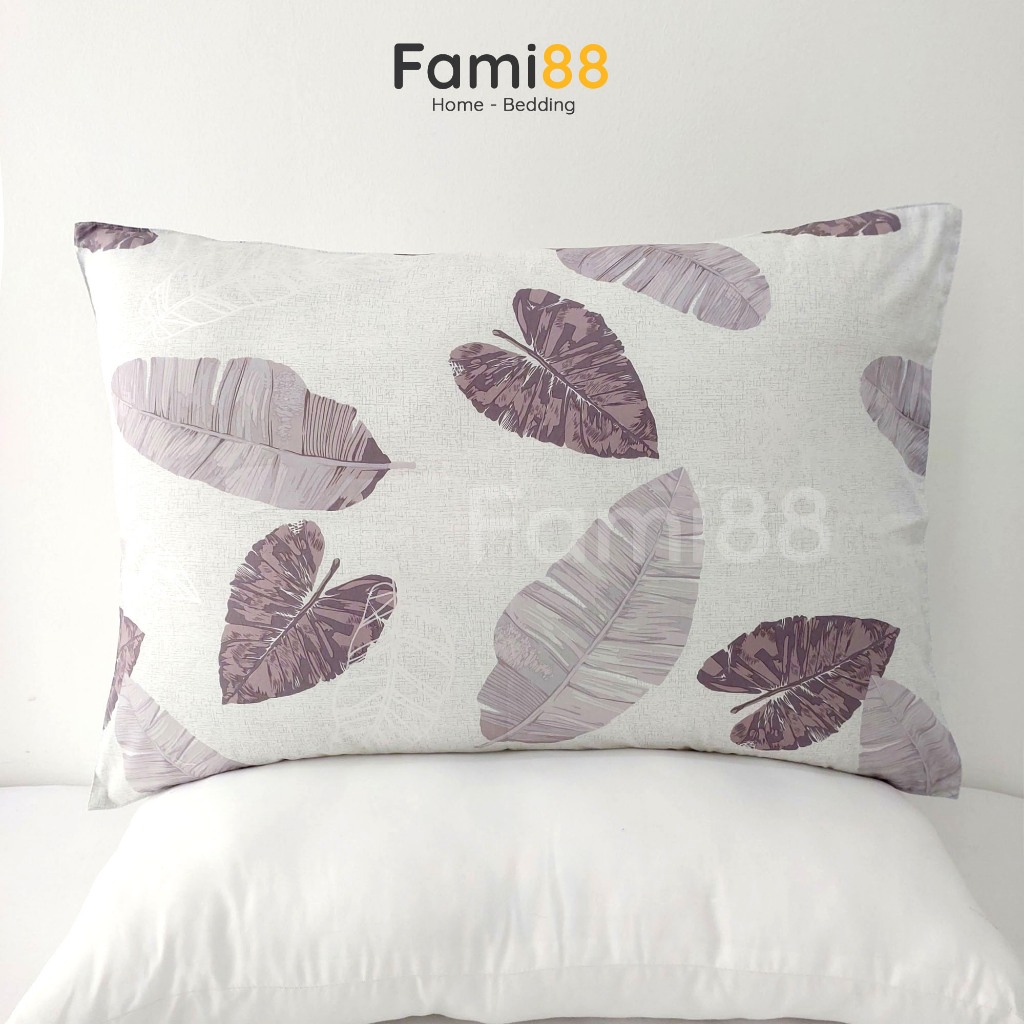 Vỏ gối nằm 50x70cm họa tiết đẹp Fami88, bao áo gối cotton satin cao cấp 100% sợi tự nhiên thoáng mát an toàn cho da.