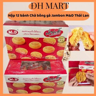 Hộp 12 bánh chà bông m&d thái lan - bánh chà bông ruốc gà, jambon trứng muối m&d thái lan hộp 550g