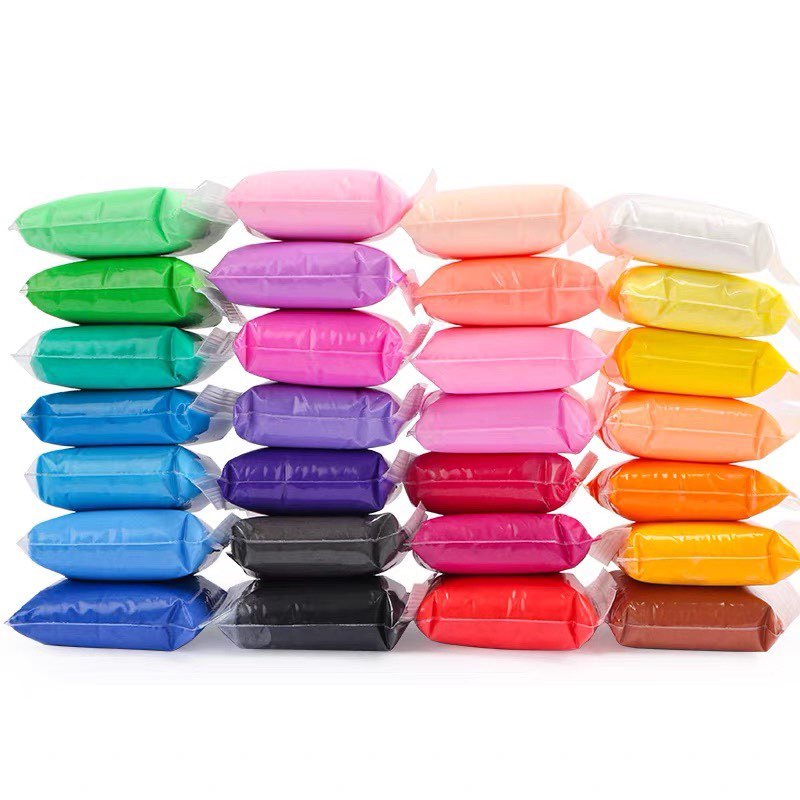 Đất sét tự khô LOẠI XỊN 12 24 36 không dính tay siêu nhẹ an toàn cho bé nặn hình