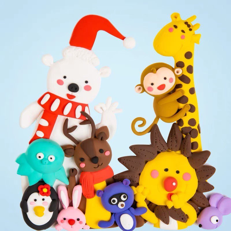 Đất sét tự khô LOẠI XỊN 12 24 36 không dính tay siêu nhẹ an toàn cho bé nặn hình