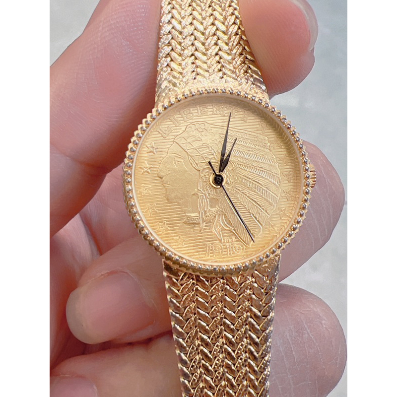 đồng hồ mặt xu nữ Thụy hiệu Liberty quartz