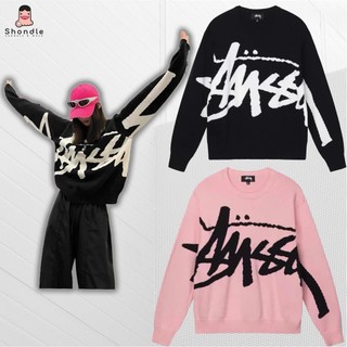 Áo Sweater dệt lens BigLogo Stock Knit Baby Black Pink Unisex SS2023