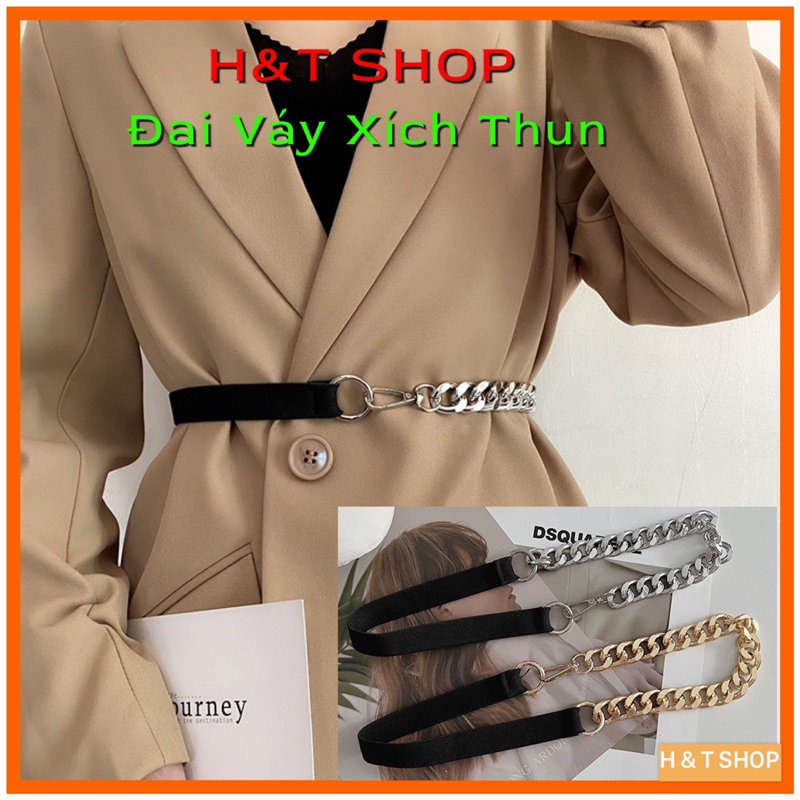 Đai váy, nịt váy xích phối thun vest váy cho nữ - H&T SHOP