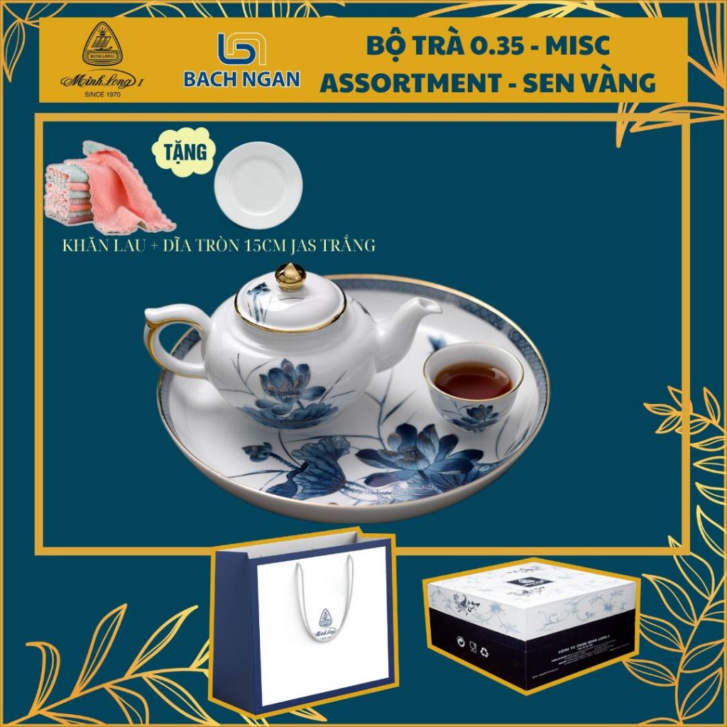Bộ trà 0.35 L Jasmine Sen Vàng - Gốm sứ cao cấp Minh Long I