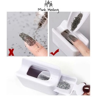 Khay hứng đá rắc nail 2 tầng - khay hứng nhũ rắc chuyên dụng