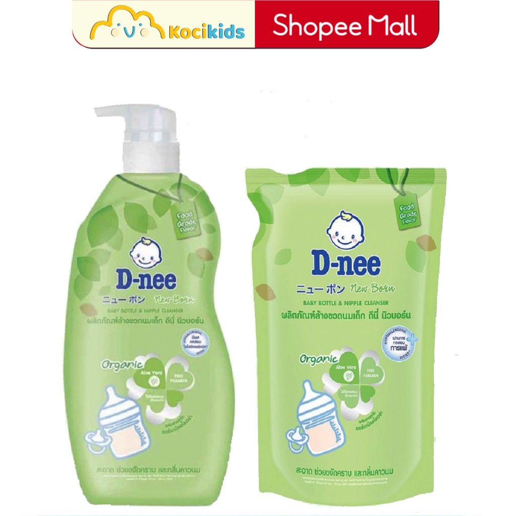 Nước rửa bình sữa Dnee Organic Thái trà xanh túi 550ml/ chai 600ml