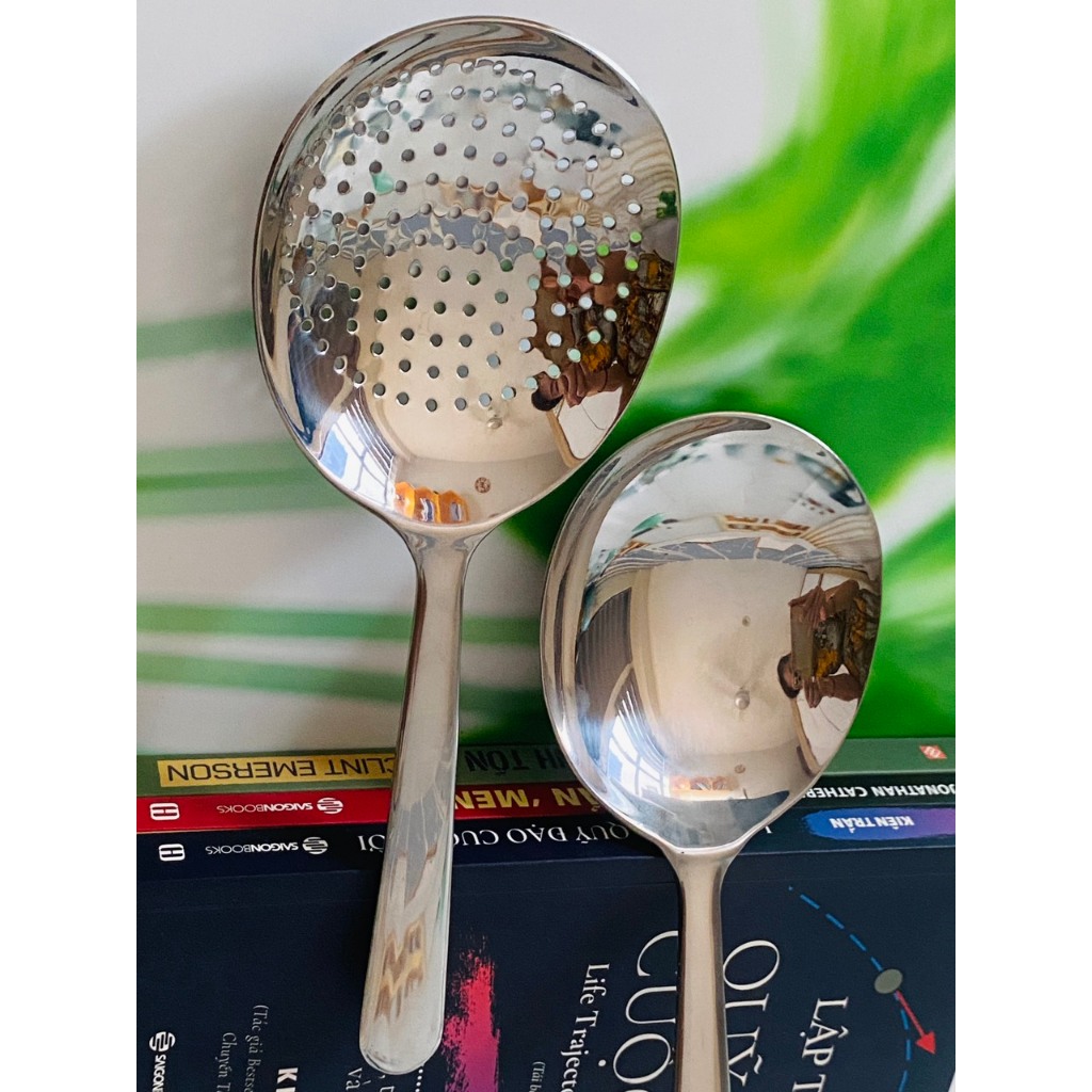 Set 2 muôi thủng inox 304 20cm đường kính 8cm