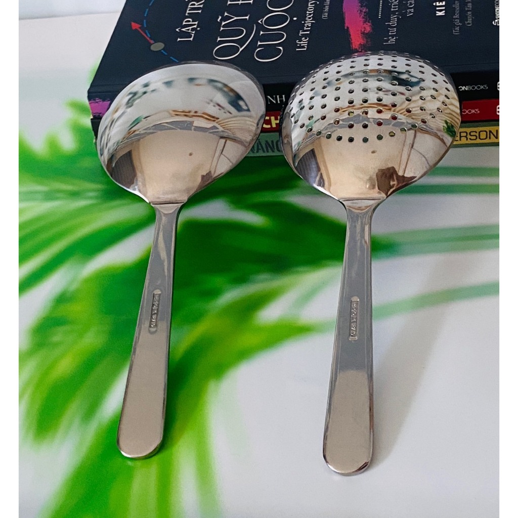 Set 2 muôi thủng inox 304 20cm đường kính 8cm