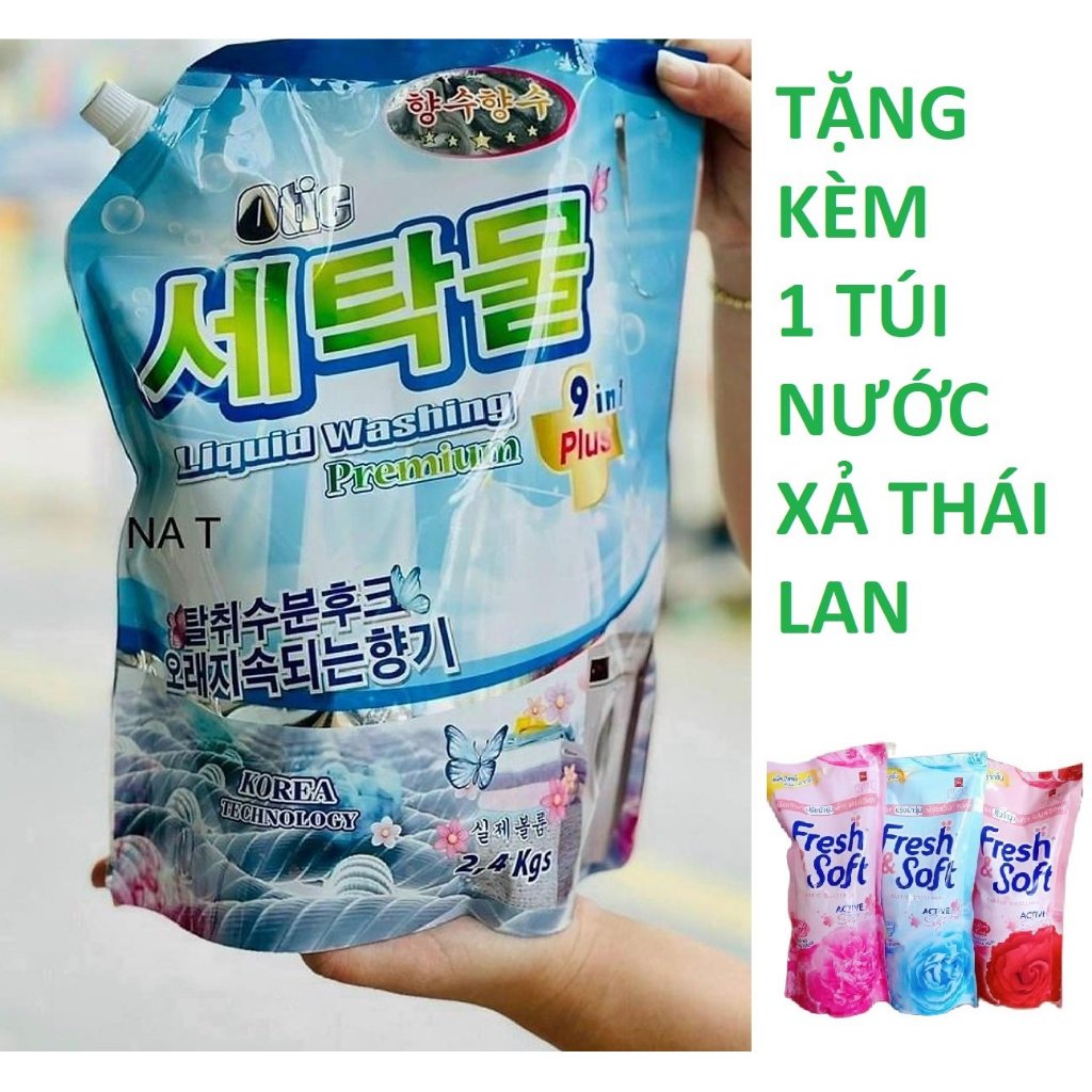 Nước giặt xả Otic Hàn Quốc túi 2.4l 9in1 cao cấp