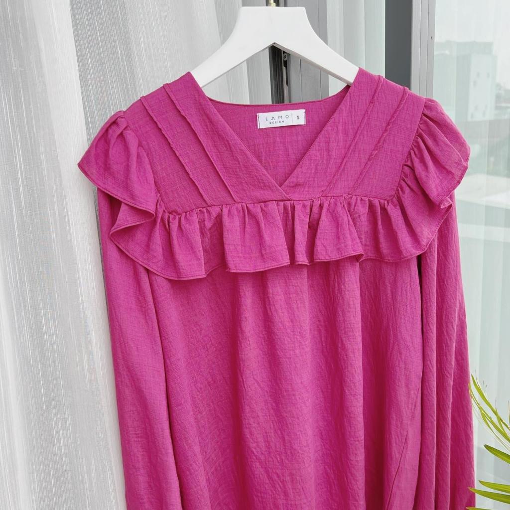 Áo kiểu nữ hàn quốc mùa thu nhẹ nhàng phong cách bèo nhẹ nữ tính trẻ trung LAMO- B1134