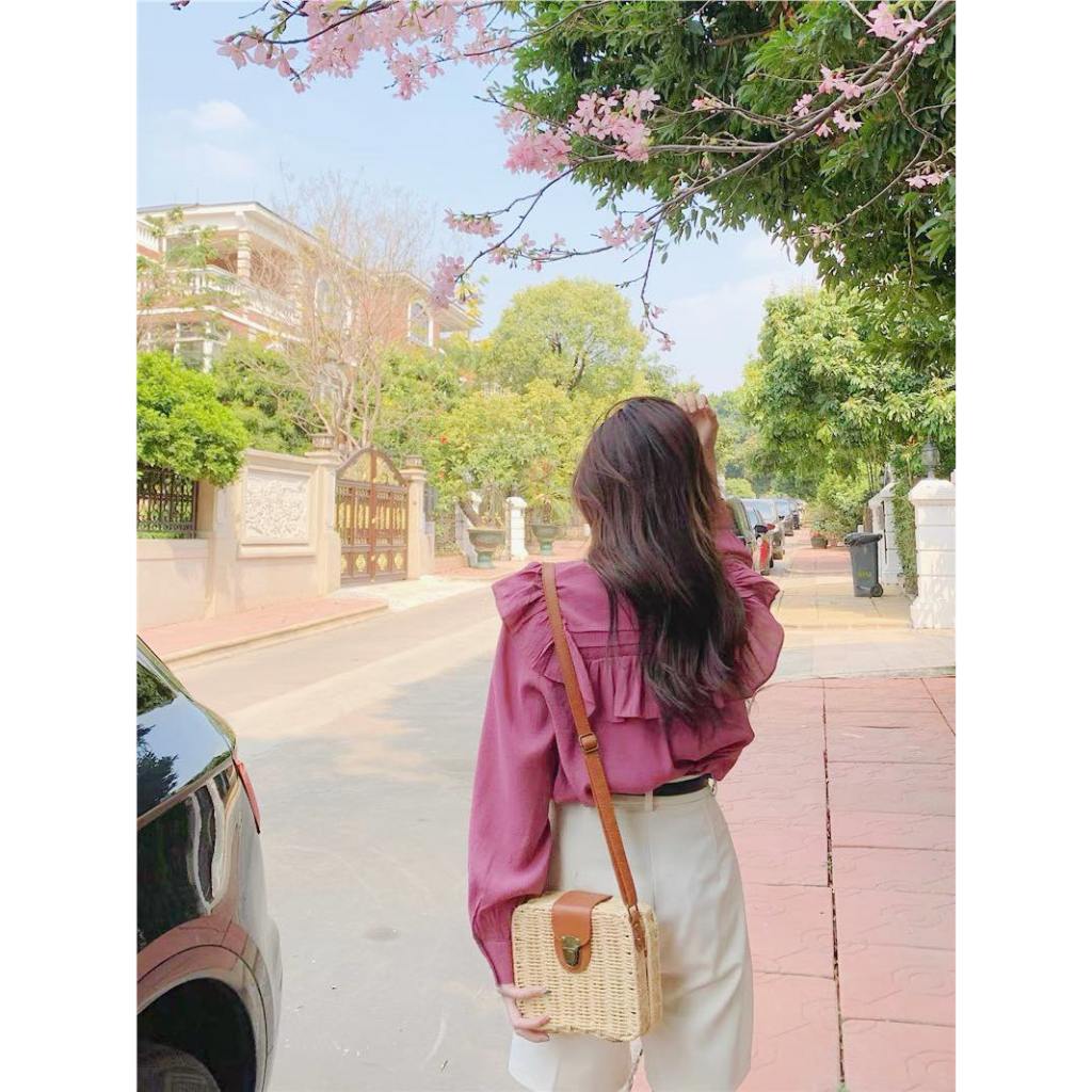 Áo kiểu nữ hàn quốc mùa thu nhẹ nhàng phong cách bèo nhẹ nữ tính trẻ trung LAMO- B1134