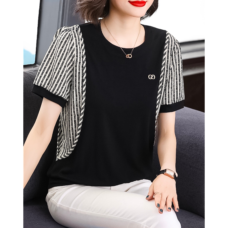 Áo Cánh Dơi Ngắn Tay Cho Mẹ Thời Trang Trung Niên Như Thủy LE002