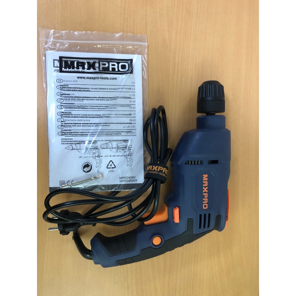 COMBO RẺ VÔ ĐỊCH khoan 10mm - 450W MPED450VF và Mài góc 100mm - 850W DV1100C - Dây đồng 100%