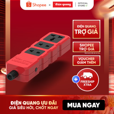 [HỎA TỐC] Ổ cắm điện đa năng Công suất lớn Điện Quang ĐQ ESKHP (3 lỗ, không dây) công suất lớn 4000W - Bảo hành 12 tháng