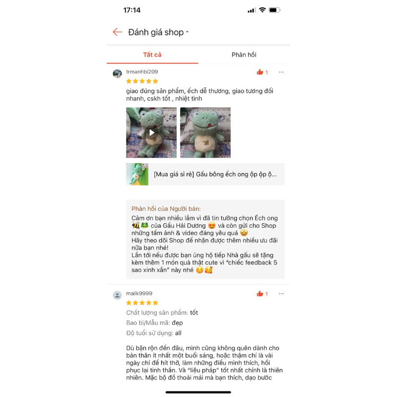 Gấu bông ếch ong ~Một chút cute