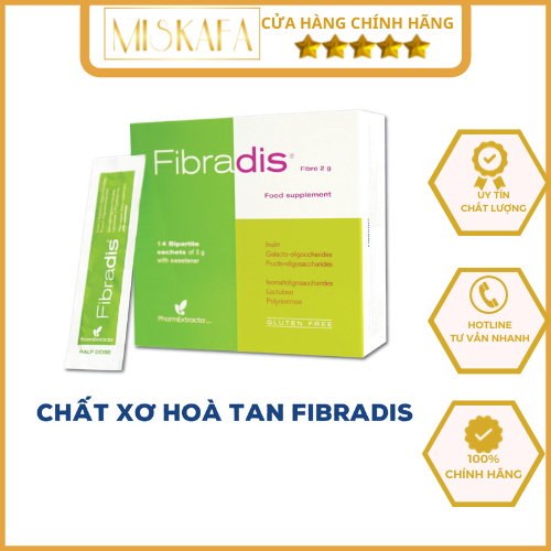 Fibradis - Chất xơ hòa tan Fibradis Giúp bổ sung chất xơ, Giảm táo bón An toàn Hiệu quả nhanh Hộp 30 gói - Chính hãng