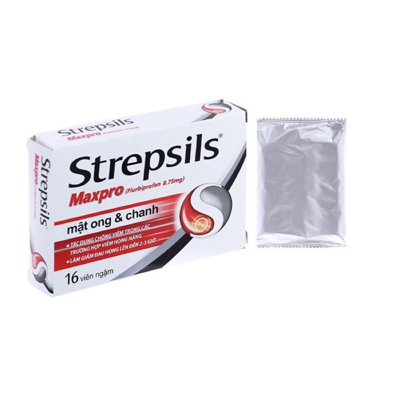 Viên ngậm giảm đau họng Strepsils Maxpro mật ong và chanh