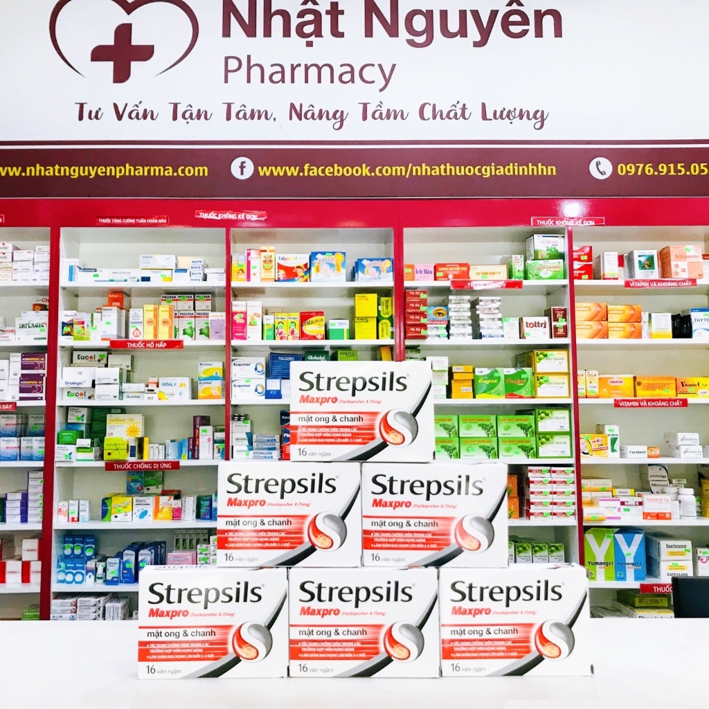 Viên ngậm giảm đau họng Strepsils Maxpro mật ong và chanh