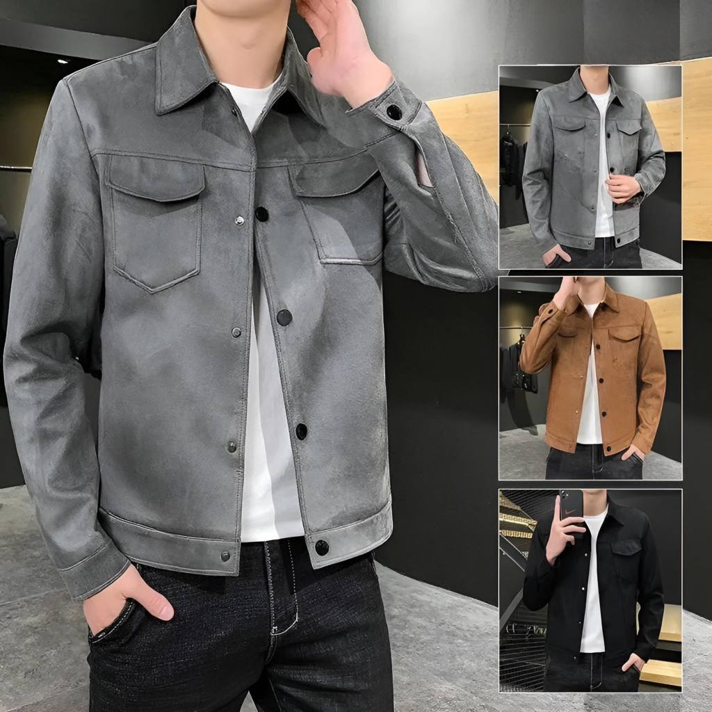 Áo da lộn lót bông thời trang nam form rộng siêu ấm hàng cao cấp - MenX