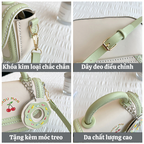 Túi tự đan, Túi xách handmade hình bánh Donut da PU có video hướng dẫn S&B Handmade
