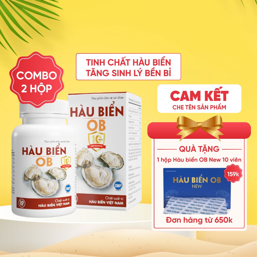 HOB-Combo 2 Hộp Hàu Biển OB Grow Green AZ tăng cường sinh lực, cải thiện xuất tinh sớm, rối loạn cương dương(30 viên)