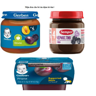 Mận đen gerber/ Semper cho bé ăn dặm từ 4m+