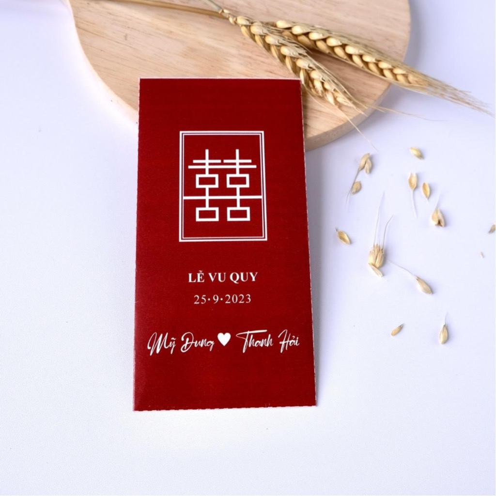 Bao lì in tên dâu rể theo yêu cầu - Lì xì bưng quả - Lì xì bưng tráp - Lì xì trao duyên phong cách Việt Nam