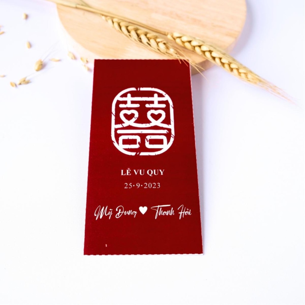 Bao lì in tên dâu rể theo yêu cầu - Lì xì bưng quả - Lì xì bưng tráp - Lì xì trao duyên phong cách Việt Nam