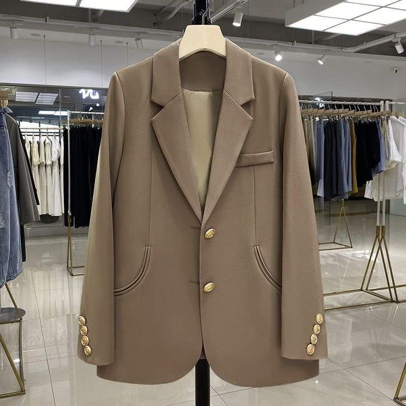 Áo blazer cao cấp có đệm vai cúc đồng