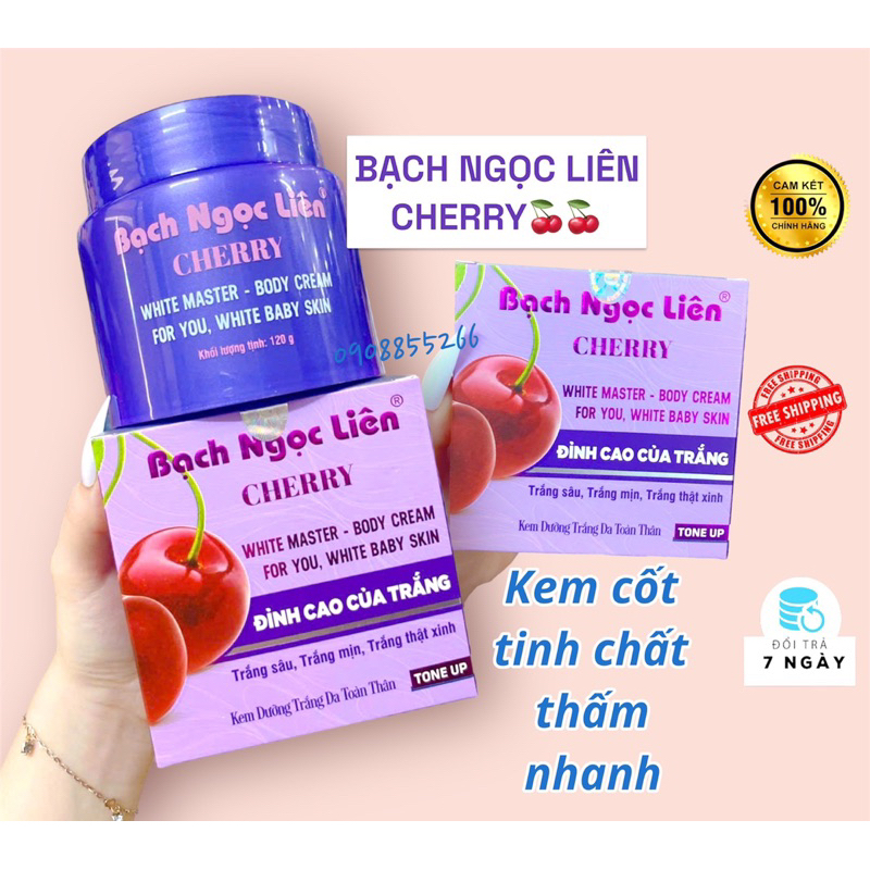(CHÍNH HÃNG) Kem Body Bạch Ngọc Liên Cherry Chính Hãng Dưỡng Trắng Da Nâng Tone Toàn Thân