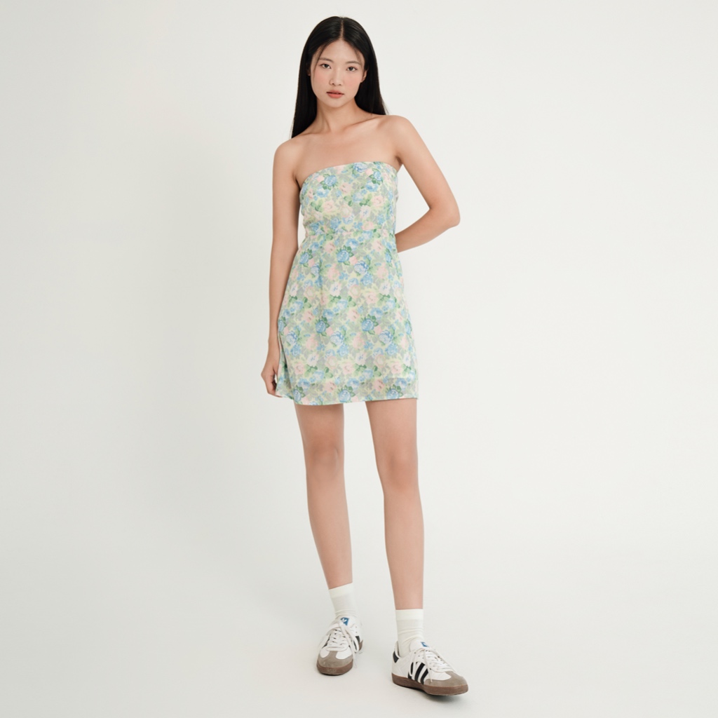 BLEUBIRD Váy quây hoa có đệm ngực Floral Tube Dress