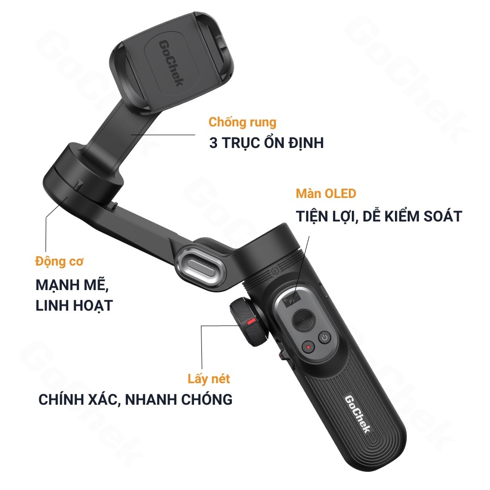 Gimbal GoChek HunteX G5 Chính Hãng - Thiết bị chống rung, quay video chuyên nghiệp cho điện thoại