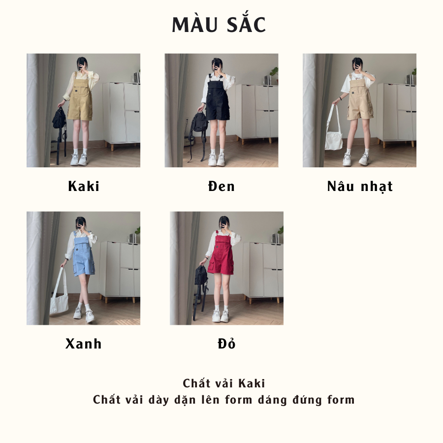 Yếm quần short nữ chất vải kaki ZIE 7212 - Jemcloset