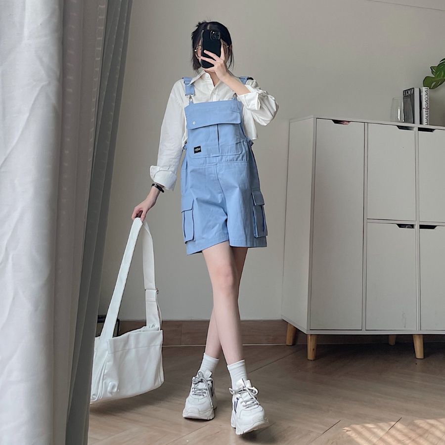 Yếm quần short nữ chất vải kaki ZIE 7212 - Jemcloset