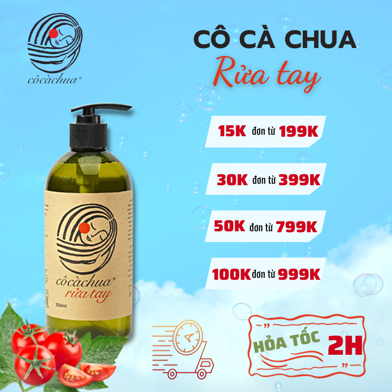 Nước Rửa Tay Hữu Cơ Cô Cà Chua Yêu Nước 500ml Sạch Khuẩn Khử Mùi An Toàn Cho Sức Khoẻ Mềm Mịn Da