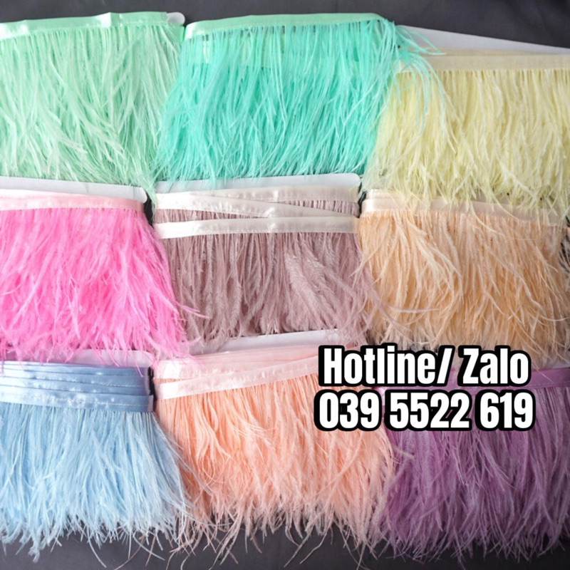 Lông Vũ Đà Điểu Cao Cấp, Dùng Trong May Mặc, Trang Trí Áo Váy Đầm