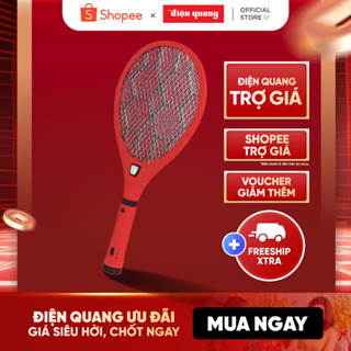 Bộ vợt muỗi đa năng Điện Quang ĐQ EMR07L ( Đỏ - Đen ) - Tích hợp đèn pin tháo rời, xả nhanh dòng điện 5s. BH 12 tháng