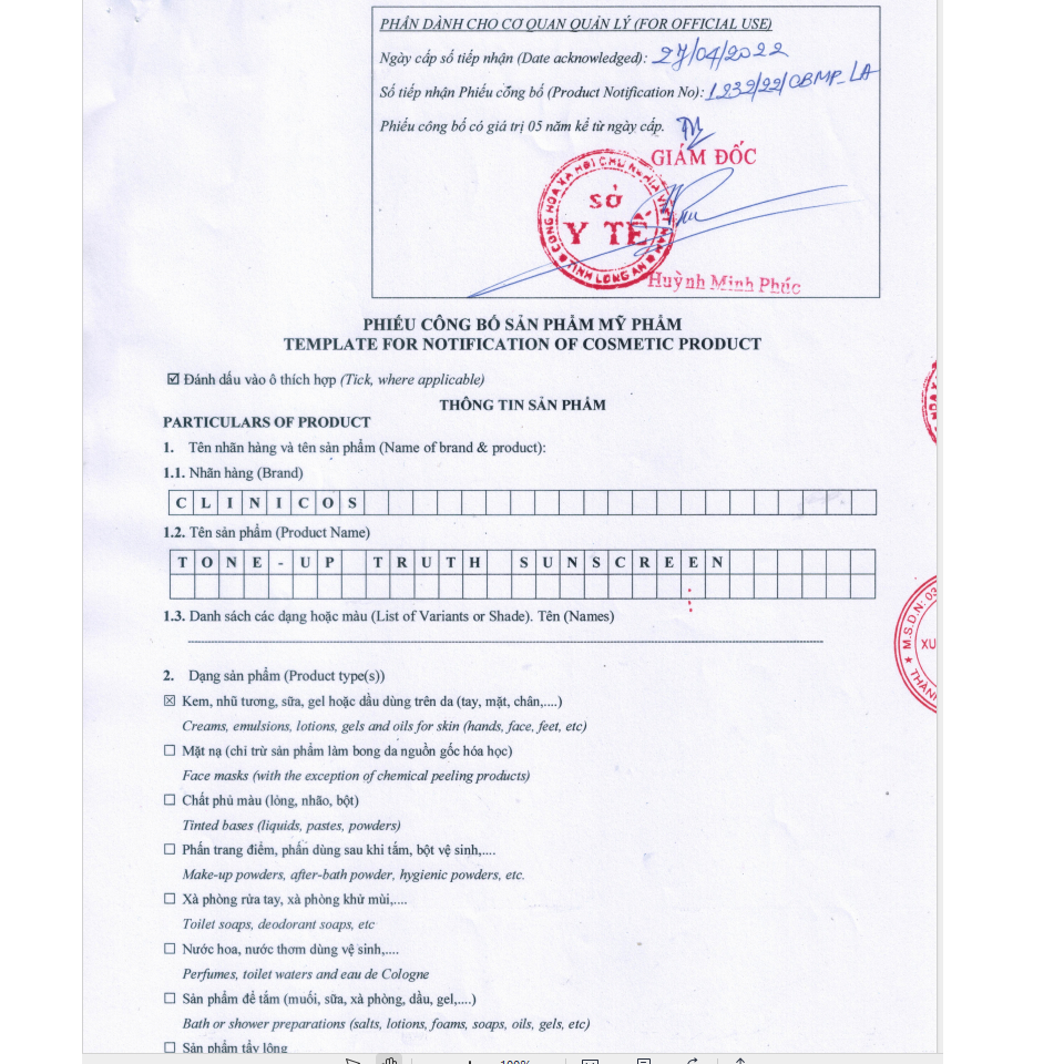 KEM CHỐNG NẮNG NÂNG TÔNG TỰ NHIÊN CLINICOS TONE-UP TRUTH SUNSCREEN SPF 50 PA++++ 10ML