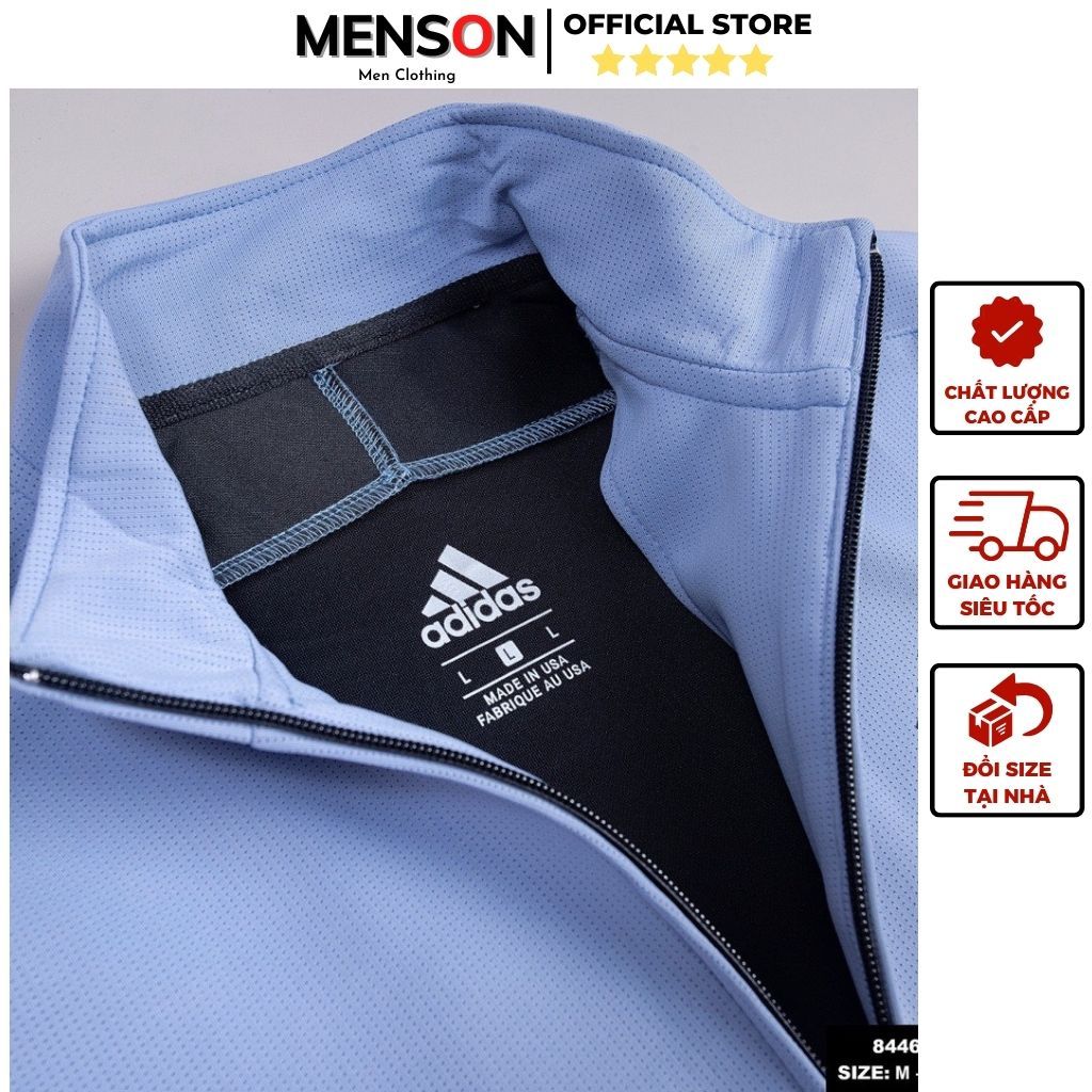 Bộ thể thao nam thu đông kéo khoá Adidas cao cấp dài tay Menson MD8446 Bộ đồ nam mùa đông dày dặn 2023 Hàng Hiệu